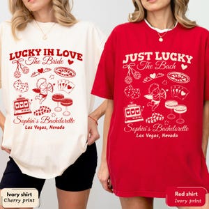 Lucky In Love Las Vegas Bachelorette Shirt, Retro Casino Bridesmaid Girls Trip Gift