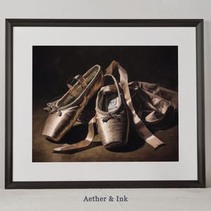 Balletschoenen schilderen | Muurkunst dans, poster vintage ballerina, humeurig romantisch decor, afdrukbare kunst, digitale download