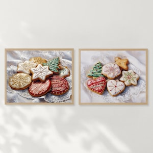 Bundle Christmas Cookies Painting | Kitchen Wall Art, Holiday Poster, Seasonal Baking Decor, Festive Food Print, Digital Download