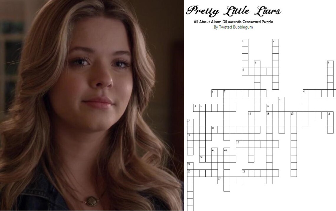 Alison DiLaurentis Crossword Puzzle Pretty Little Liars | Etsy
