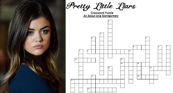 Aria Montgomery Crossword Puzzle Pretty Little Liars Criss Etsy