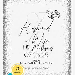 Silberhochzeitseinladung, Hochzeitseinladung Silberhochzeit, Silberhochzeit einladen, Einladen 30.40.50.60