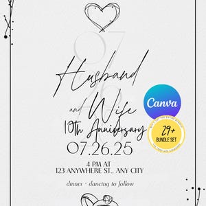 Convites para bodas de prata 25º aniversário de casamento Aniversário 30º, 40º, 50º, 60º, 70º
