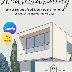 Housewarming uitnodigingssjabloon, digitale housewarming uitnodigingsvideo, minimalistische New Home Party uitnodigingskaart, housewarming uitnodigingskaart