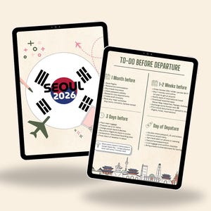 Seoul Travel Planner | Printable PDF | 2026 Trip Organizer for South Korea