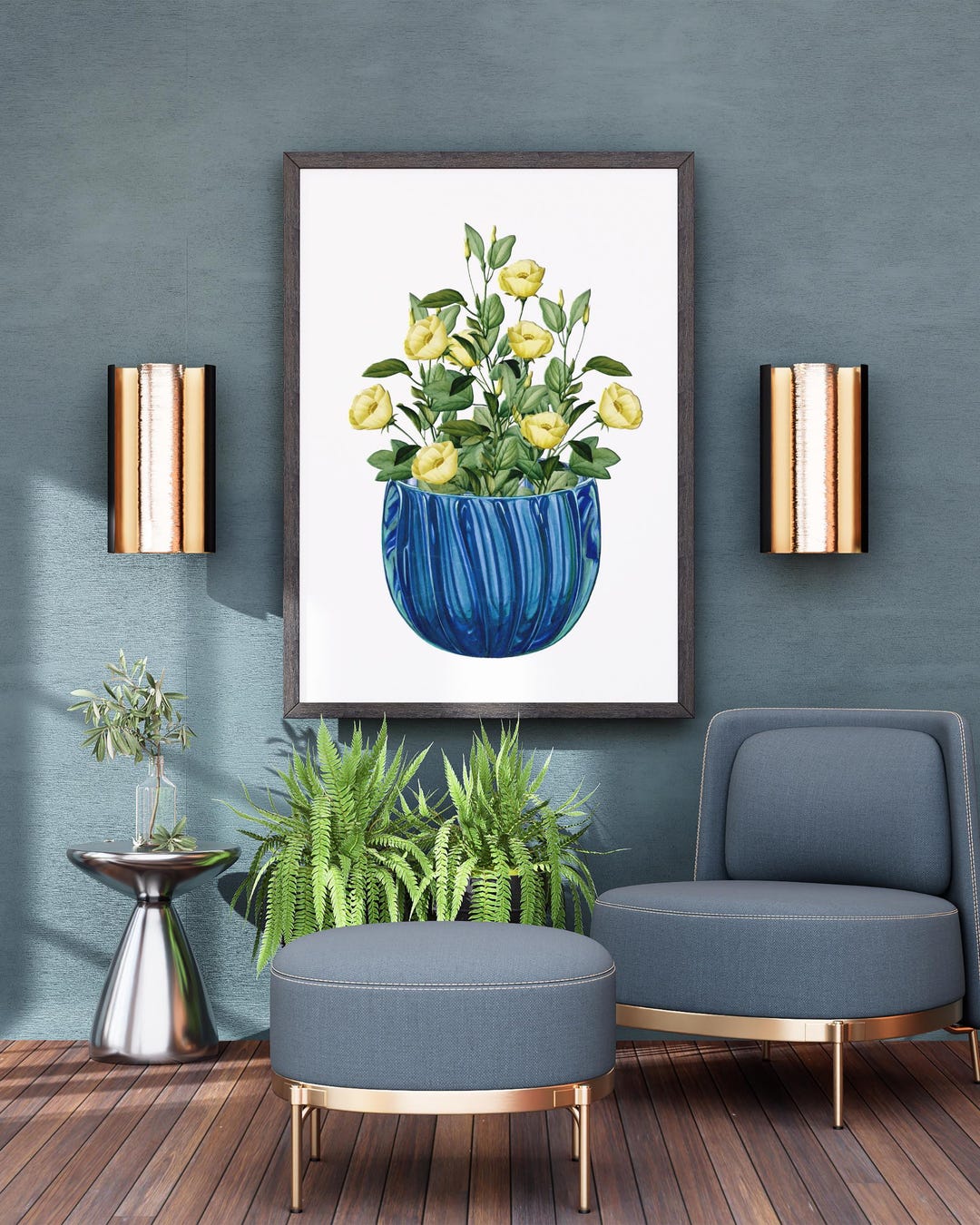 Floral Vase Wall Art Set, Modern Botanical Prints, Colorful Flower Pot ...