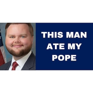 Questo uomo ha mangiato il mio Papa - Adesivo meme divertente di JD Vance per laptop, bottiglie d'acqua, paraurti per auto