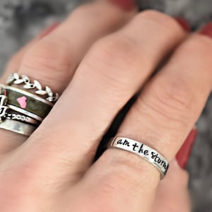 I Am The Storm Ring, Warrior, Survivor, Strength, Motivational Jewelry, Custom Phrase, Mantra, Affirmation, Personalized, Mental Health Gift