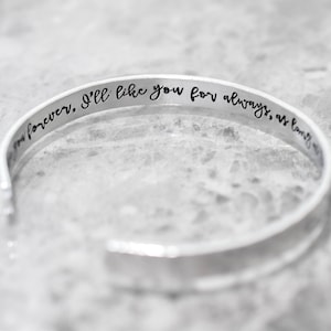 Hidden Message Stacking Bracelet, I&#39;ll love you forever I&#39;ll like you for always, Mom Gift, Personalized Bracelet, Secret Message Bracelet