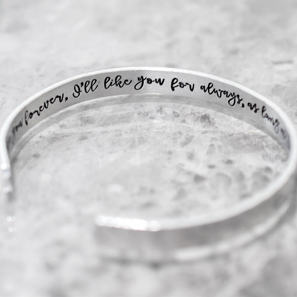 Hidden Message Stacking Bracelet, I'll love you forever I'll like you for always, Mom Gift, Personalized Bracelet, Secret Message Bracelet