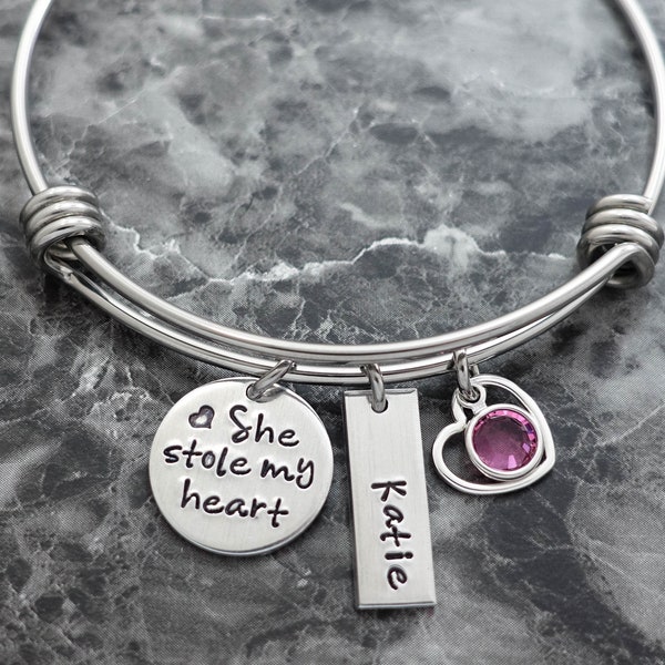 She Stole My Heart Mother Daughter Charm Bead For Bracelets - QueenCharms Collection