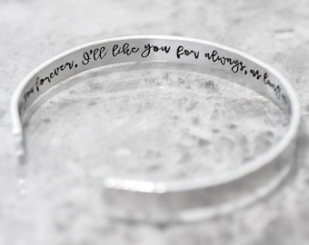 Hidden Message Stacking Bracelet, I'll love you forever I'll like you for always, Mom Gift, Personalized Bracelet, Secret Message Bracelet