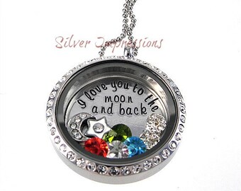 floating moon locket memory glass