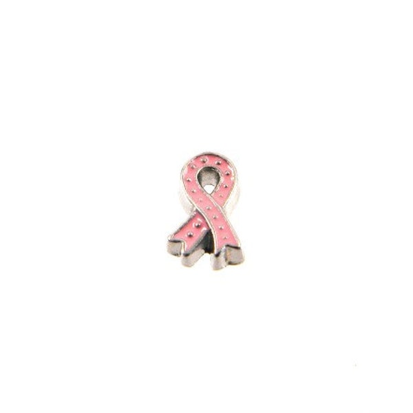 Breast Cancer Awareness Floating Charm - Locket Floating Charms -pink ribbon