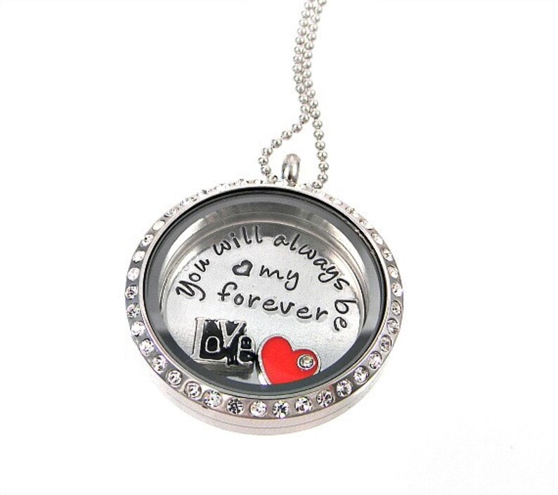 Glass Charm Locket Floating Locket You Will Always Be My Etsy