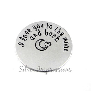 Personalized Locket Plate I Love you to the Moon & Back Floating Locket Charms image 1