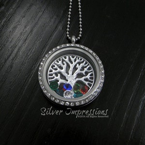 Family Tree of Life Living Locket -  Mom Grandma Floating Locket  -  Memory Locket
