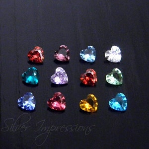 5MM Floating Heart Birthstone Charm - Floating Charm - Locket Birthstones