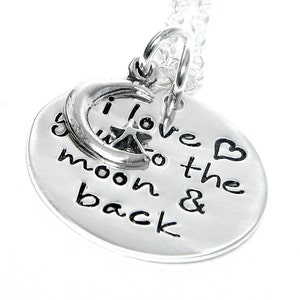 I Love You to the Moon and Back -  Mom Necklace