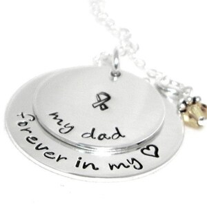 Cancer Awareness Personalized Necklace - Hand Stamped Jewelry