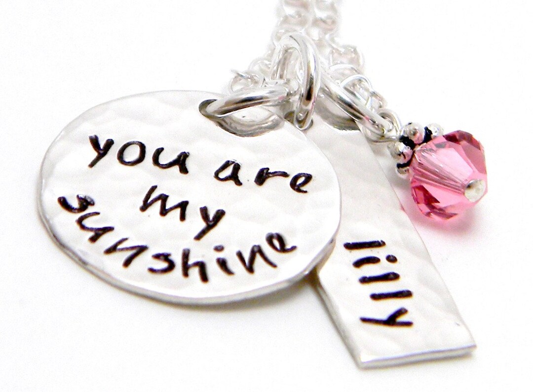 You Are My Sunshine Personalized Necklace Hand Stamped Jewelry - Etsy