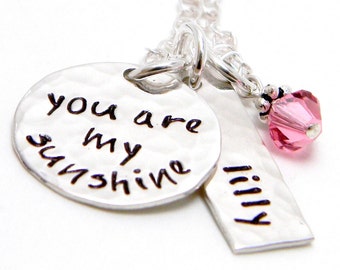 You are My Sunshine - Personalized Necklace - Hand Stamped Jewelry