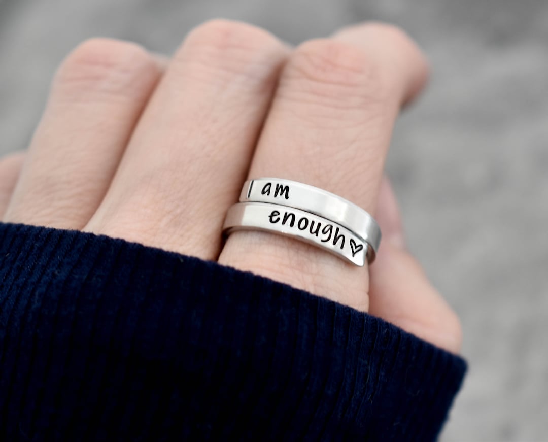I Am Enough, Stackable Ring, You Are Enough, Self Worth, I Am