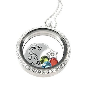 My Moon & Stars Locket - Floating Locket - Memory Locket
