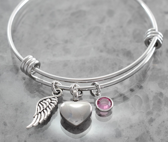 Cremation Jewelry, Urn Bracelet, Personalized Memorial Bracelet, Bracelet for Ashes, Keepsake, Remembrance, Mom Dad Pet Loss, Sympathy Gift