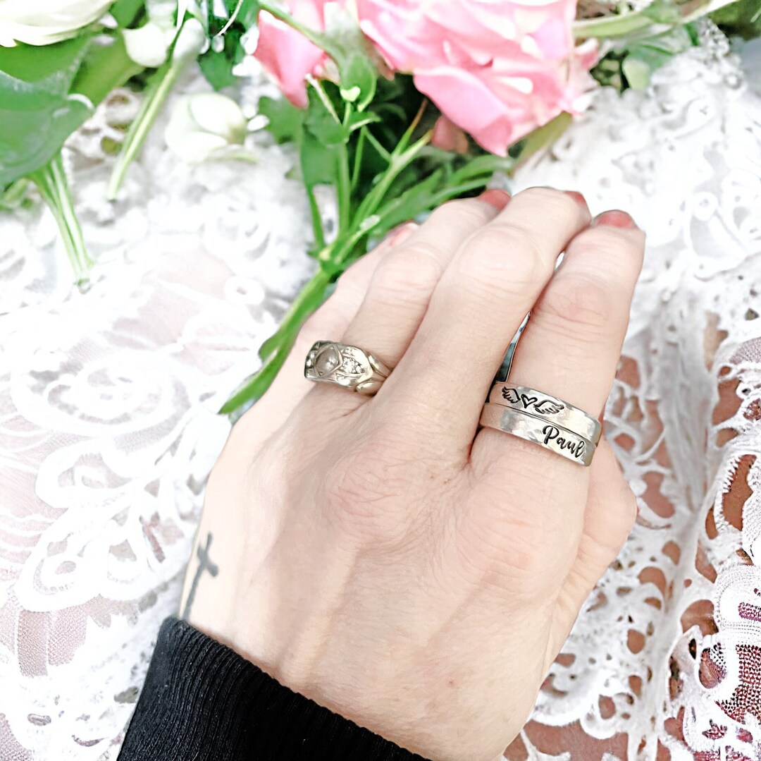 Personalized Memorial Ring, Brother, Adjustable Wrap Ring, Name Ring ...