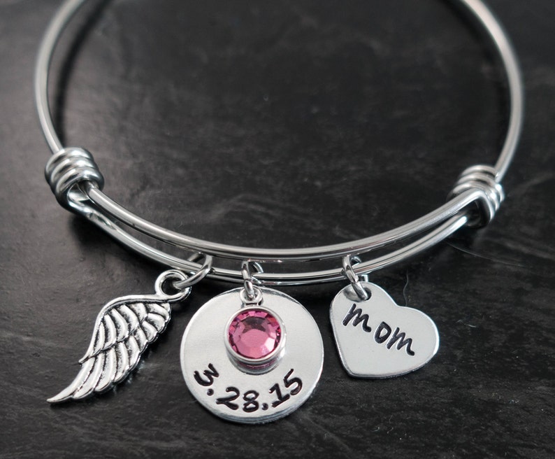 Charm Bracelet Memorial Bracelet in Loving Memory Bangle Etsy
