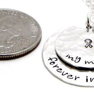 Breast Cancer Awareness Personalized hand stamped sterling silver necklace image 4