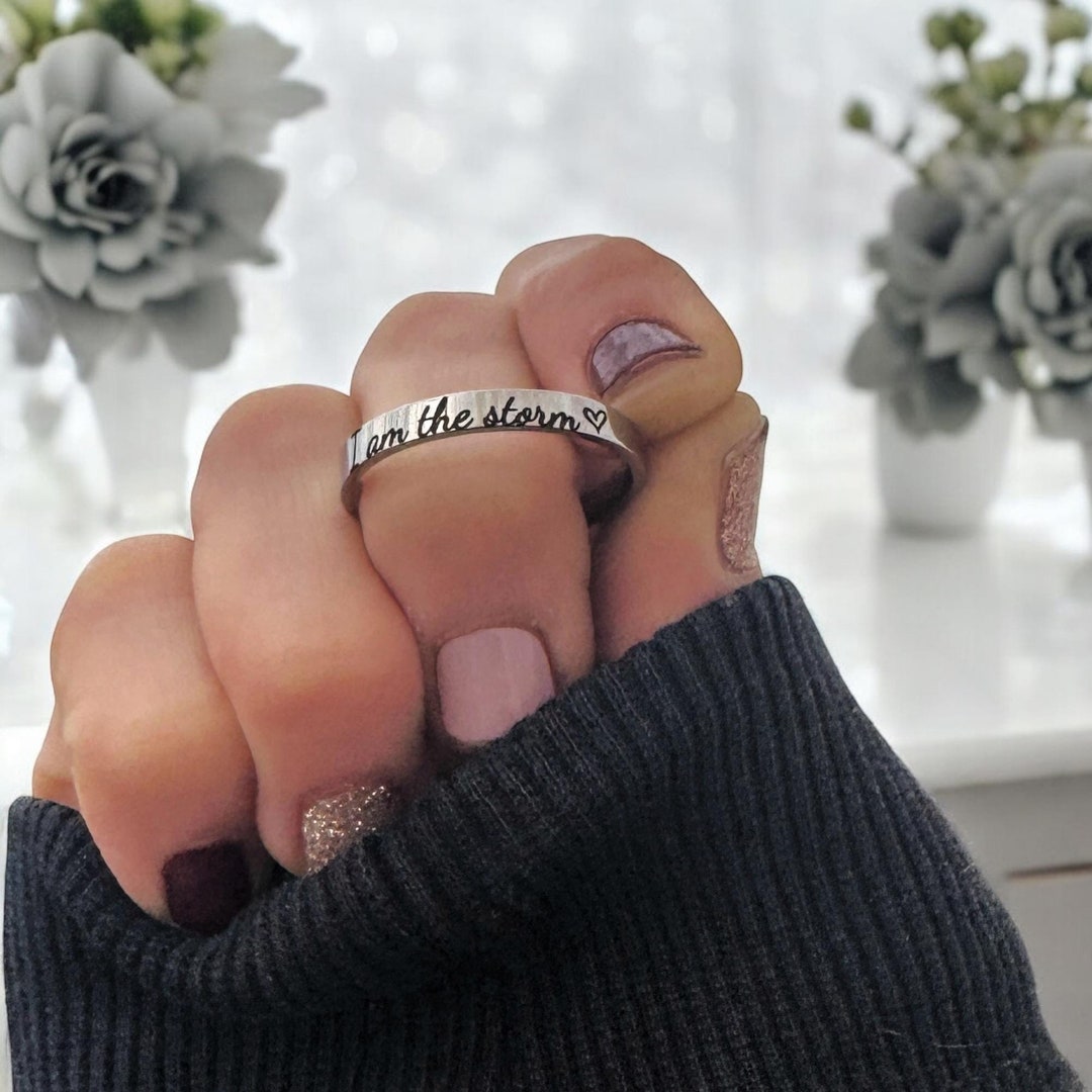 Ring Motivation I Am the Storm, Inspirational Ring, Warrior Strength, Motivational ...