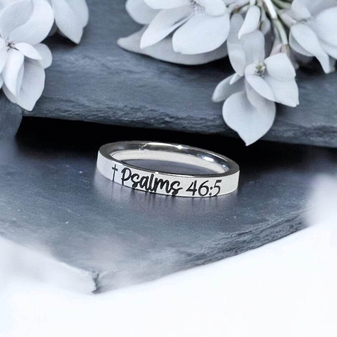 Bible Verse Ring, Scripture Ring, Cross, Faith Hope, Psalms 46:5 ...