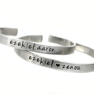 Personalized Cuffs - Aluminum Cuff Bracelet - Hand Stamped Jewelry