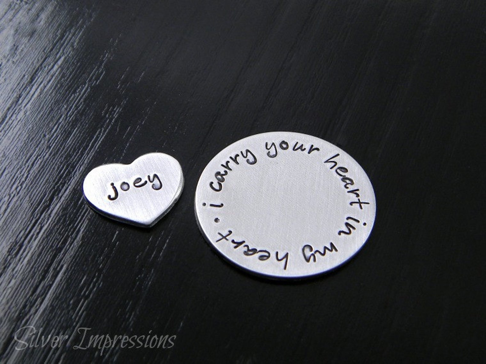 I Carry Your Heart in My Heart - Locket Plate - Personalized Hand