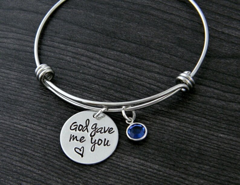 God Gave Me You Wire Bangle Bracelet Mom Grandmother Etsy