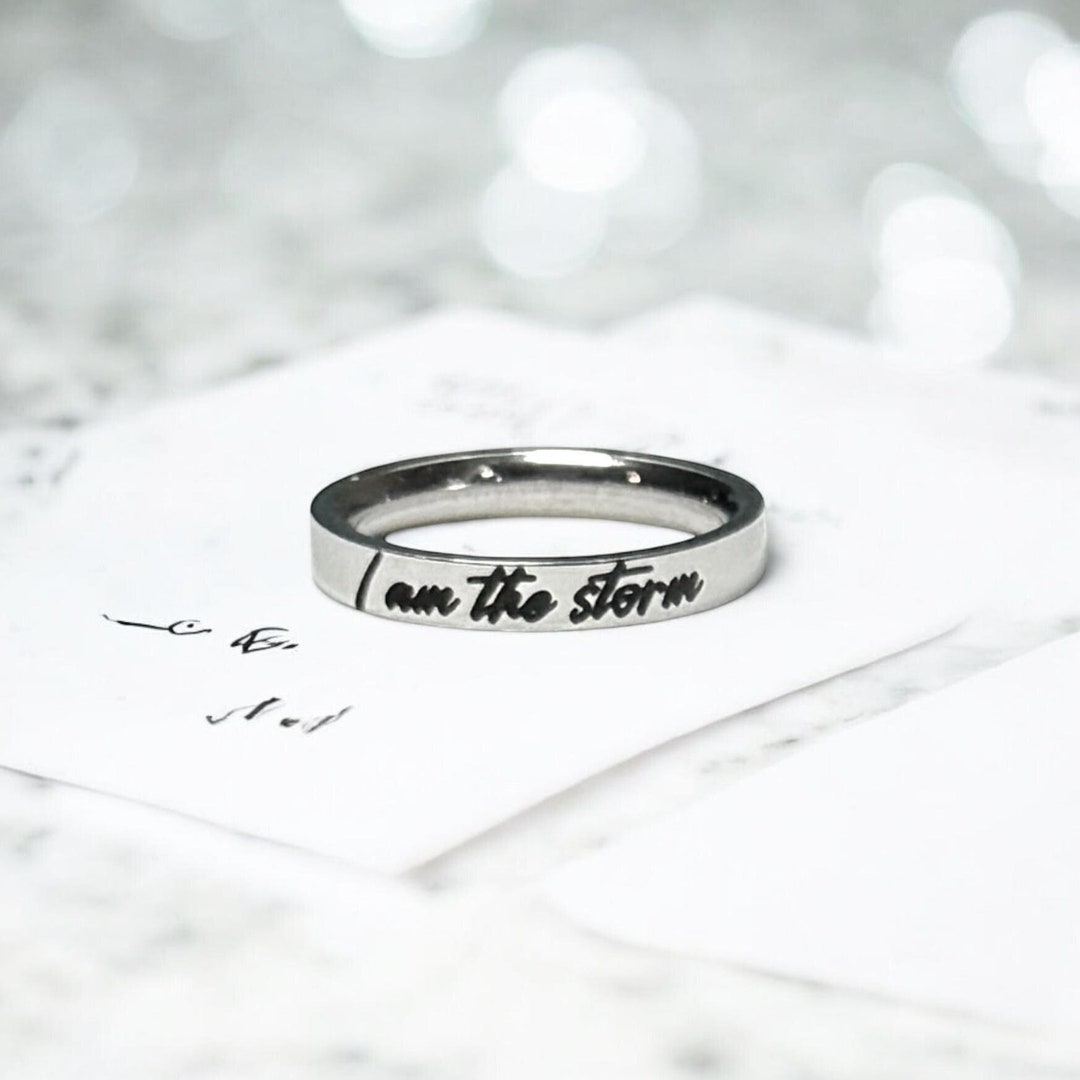 Ring Motivation I Am the Storm Ring, Warrior, Strength, Motivational Silver Jewelry ...