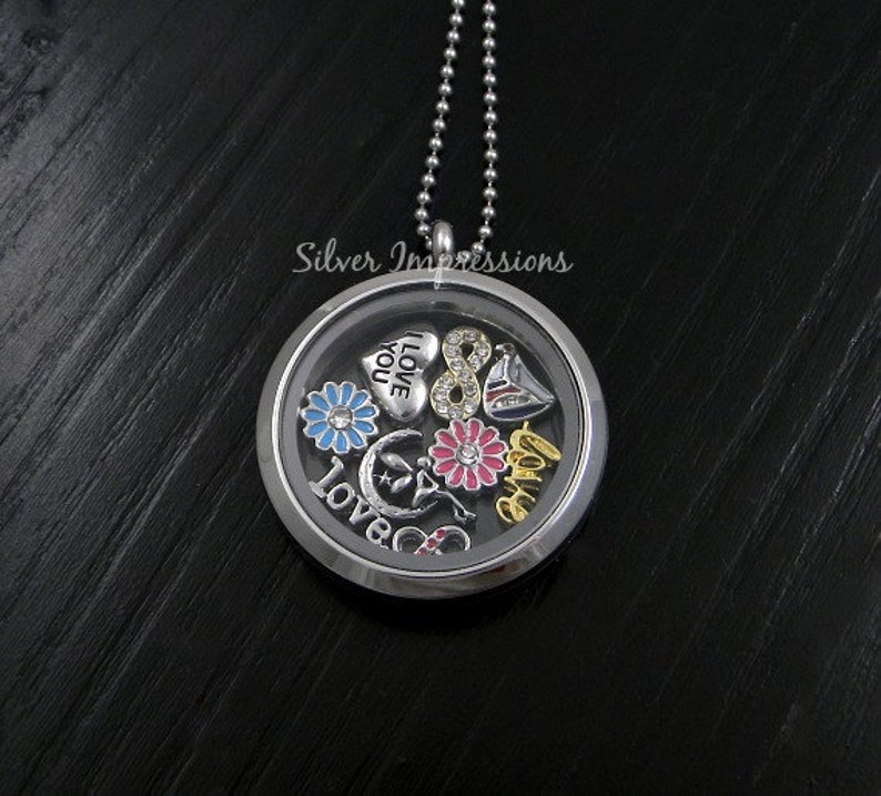 Floating Birthstone Charm (Silver