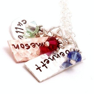 Hand Stamped personalized Necklace - Metal Mix Up