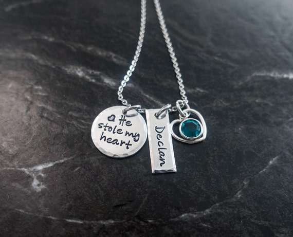 Mother Son Jewelry He Stole My Heart Mother Son Necklace Etsy