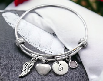 Cremation Jewelry, Urn Bracelet, Heart, Initial, Personalized Memorial Bracelet, Bracelet for Ashes, Keepsake, Mom Dad Loss, Sympathy Gift