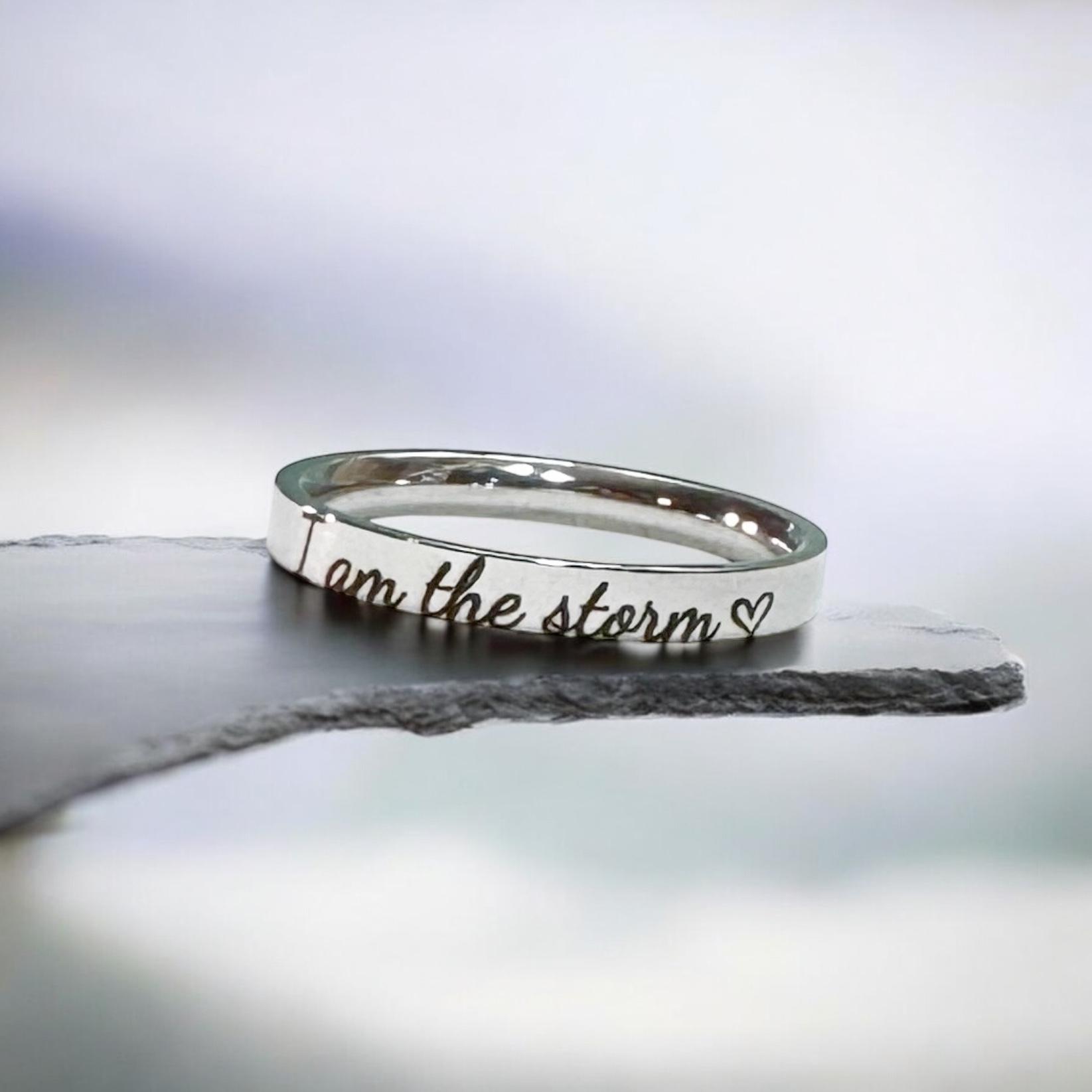 Ring Motivation I Am the Storm Ring, Warrior, Strength, Motivational Jewelry, Silver ...