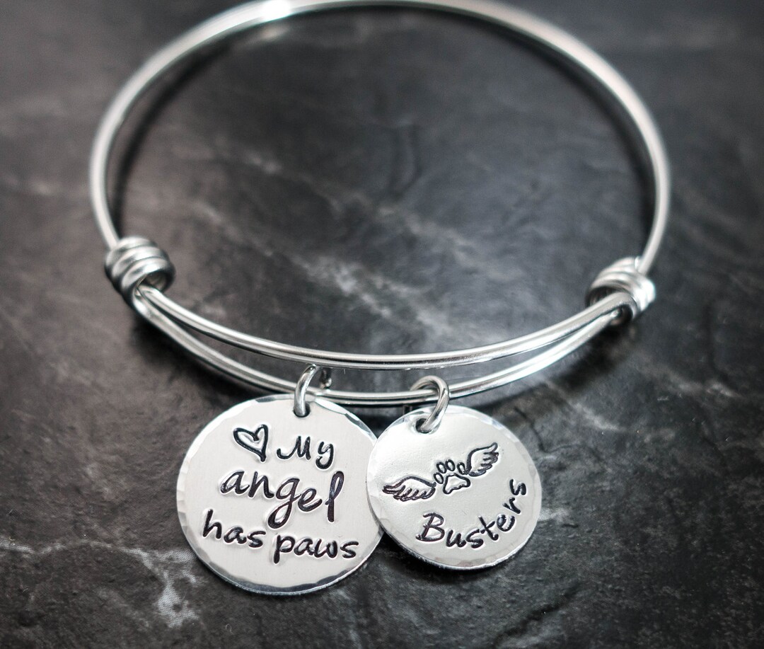 Pet Memorial Jewelry - Dog Cat Loss - Charm Bracelet - My Angel Has ...