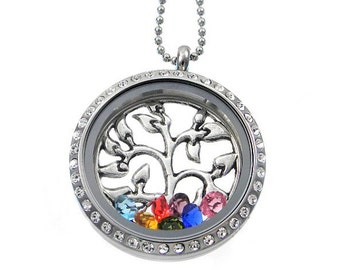 Family Tree of Life Floating Locket -  Personalized Memory Locket