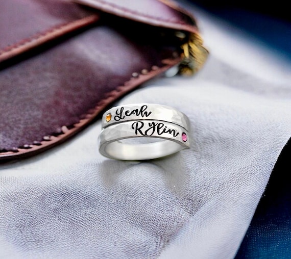 Ring for mom with names on it best sale