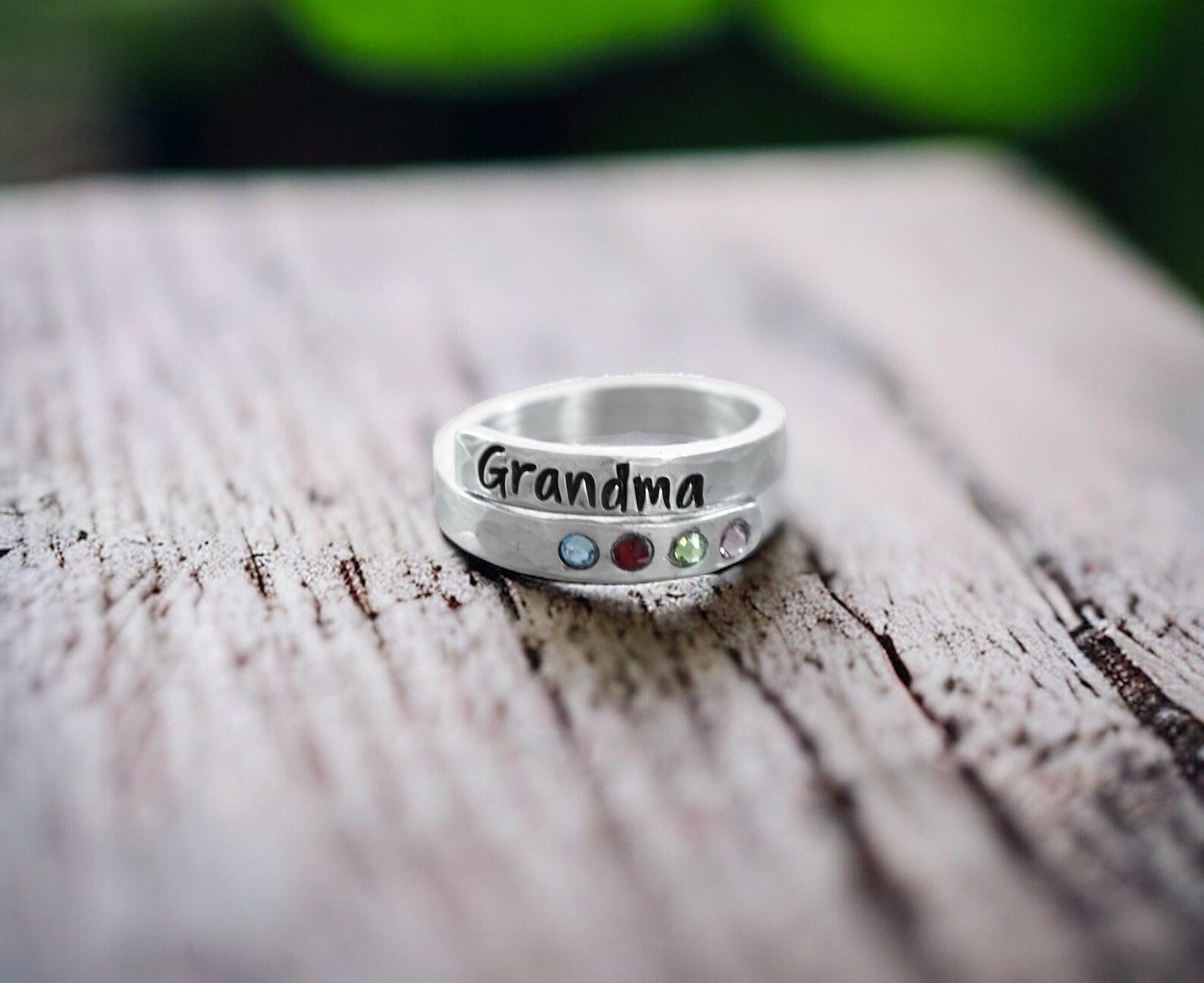 Personalized Mother's Birthstone and Family Ring