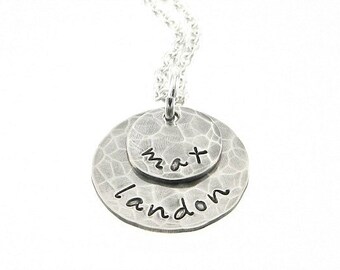 Layered Personalized Necklace - Hand Stamped Jewelry