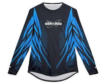 Men's SeaDoo X-Team Performance UPF Protection UV Long Sleeve Shirt Gulfstream Blue