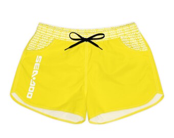 SeaDoo Performance Swim Shorts Women's Beach Riding Shorts Lemon Yellow Vert